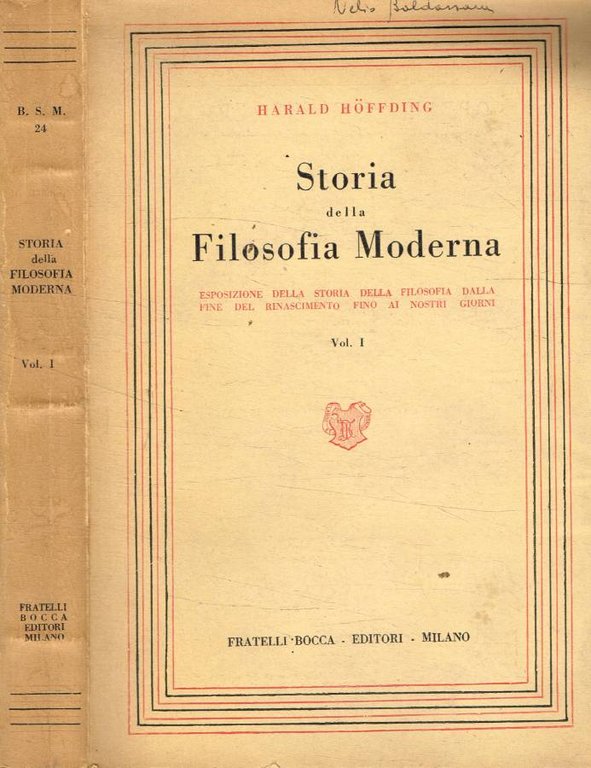 Storia della filosofia moderna vol.I