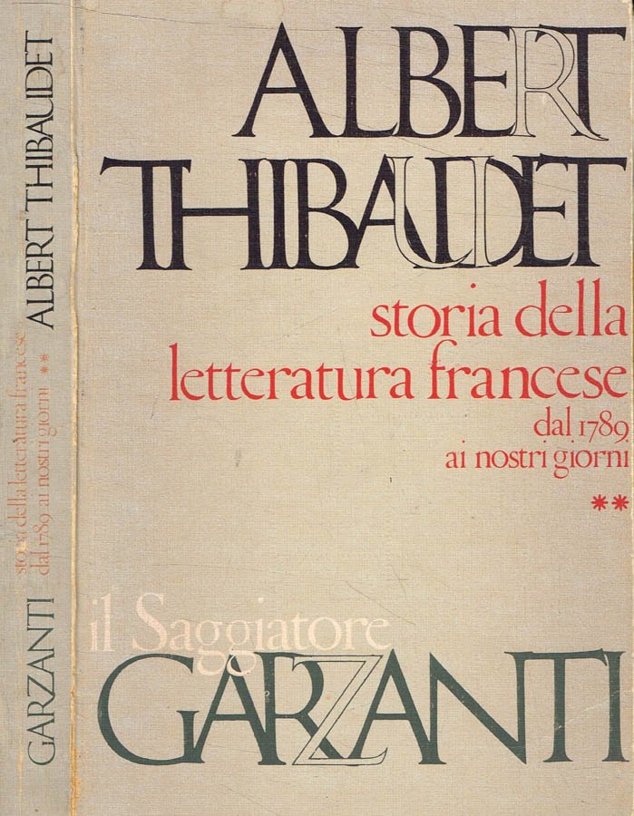 Storia della letteratura Francese. Dal 1789 ai nostri giorni (1936). …
