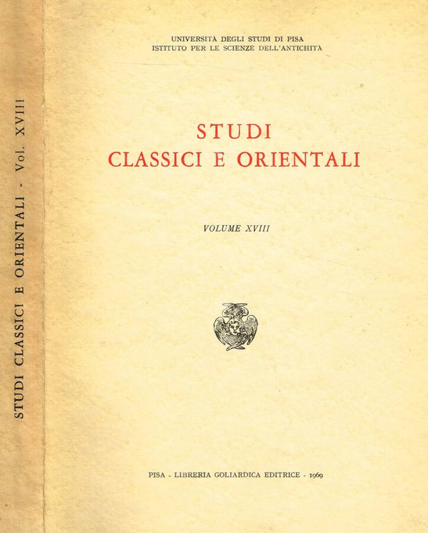 STUDI CLASSICI E ORIENTALI vol. XVIII | Immagine Gallery 2