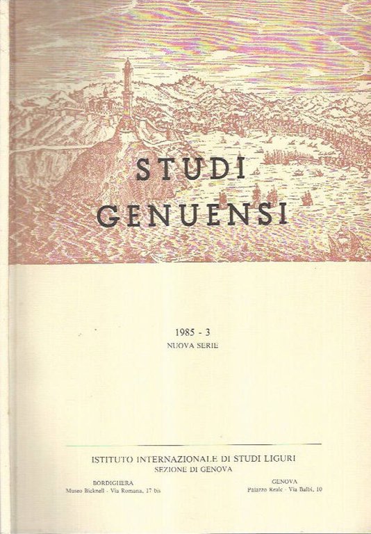 Studi Genuensi - 1985 - 3 Nuova Serie