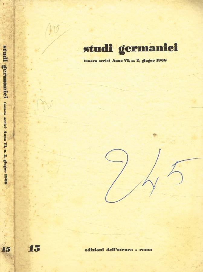 Studi germanici (nuova serie) anno VI, n.2, giugno 1968 | Immagine principale