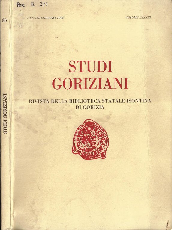 Studi goriziani anno 1996 volume LXXXIII