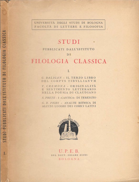 Studi Pubblicati dall'Istituto di Filologia Classica