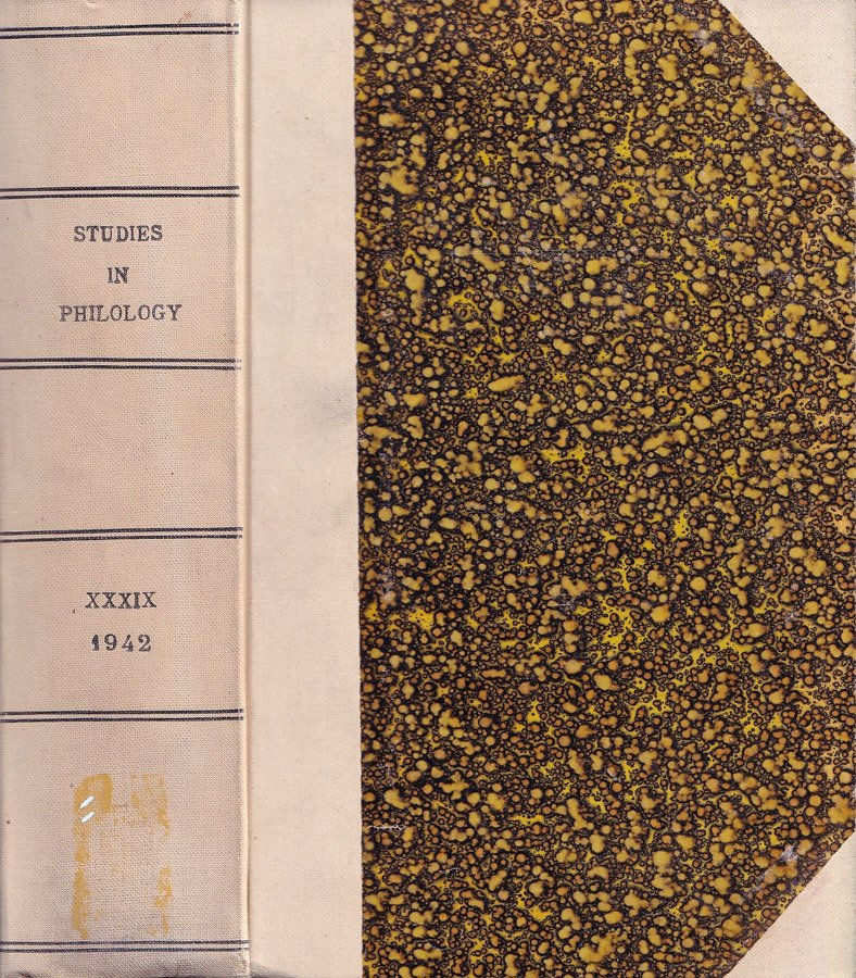 Studies in philology, volume XXXIX, 1942