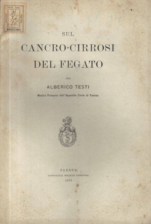 Sul cancro-cirrosi del fegato