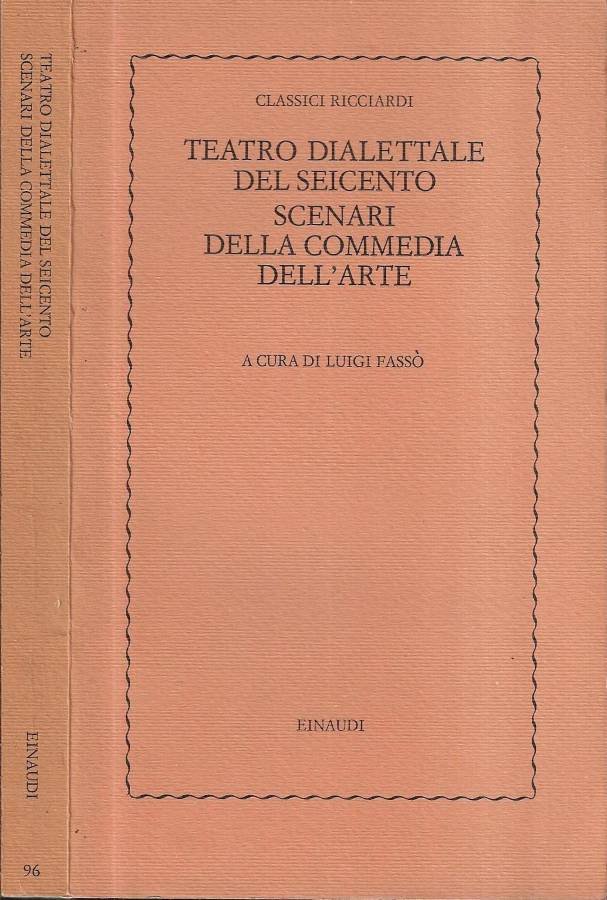 Teatro dialettale del Seicento. Scenari della commedia dell' arte | Immagine principale