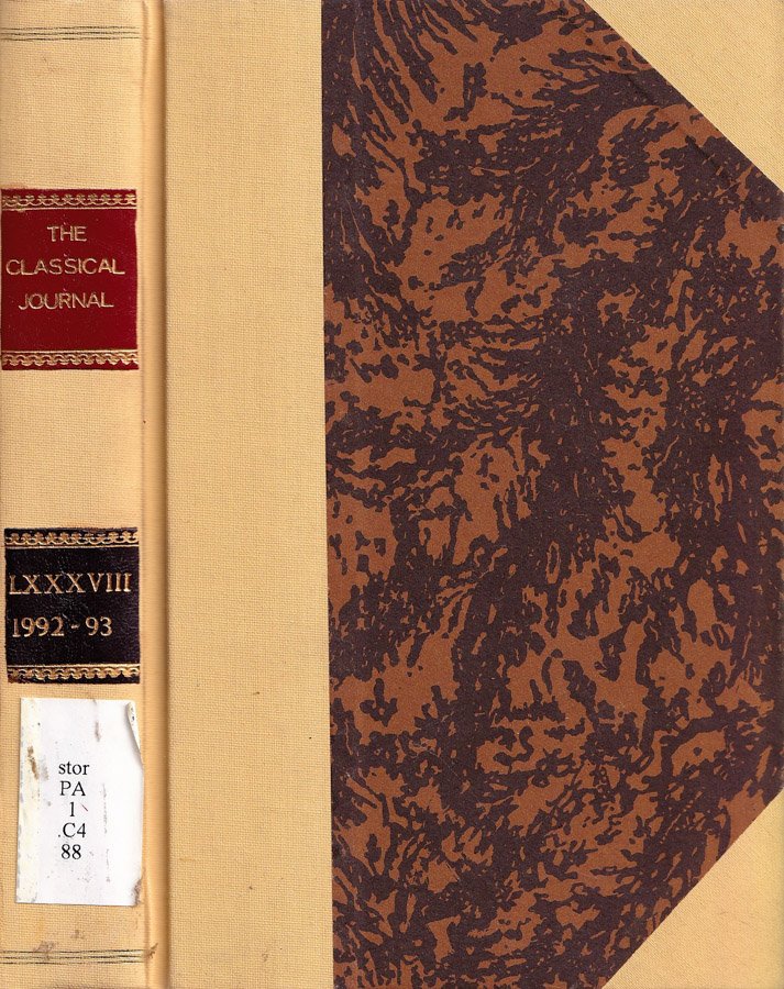 The Classical Journal, volume LXXXVIII, anno 1992-93