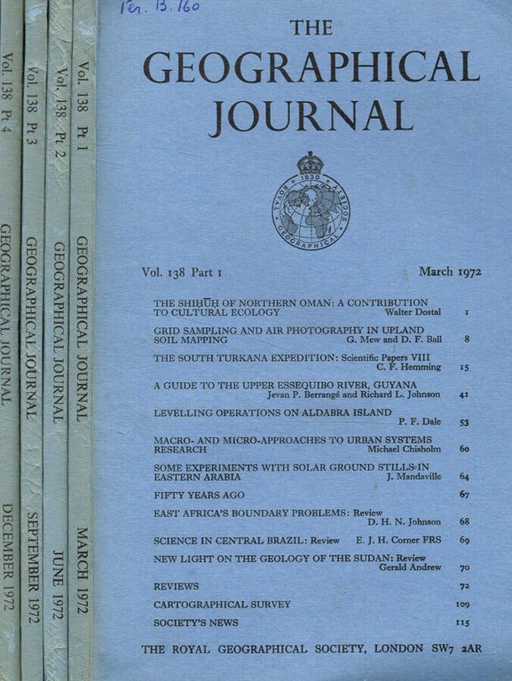The geographical journal. Vol 138, anno 1972