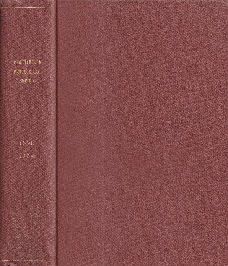 The Harvard Theological review, volume LXVII, anno 1974