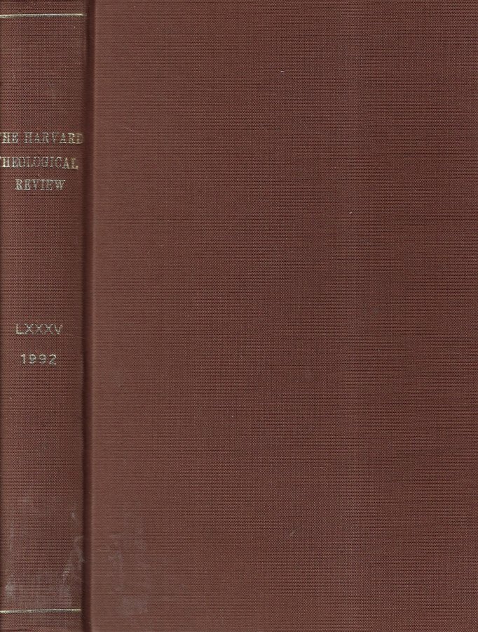 The Harvard thological review Volume LXXXV 1992