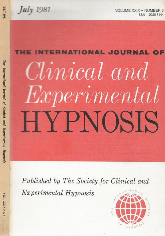The International journal of Clinical and Experimental Hypnosis Vol.XXIX, n.3 …
