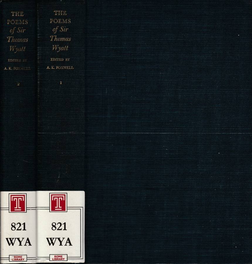 The poems of Sir Thomas Wiat vol 1,2 | Immagine principale