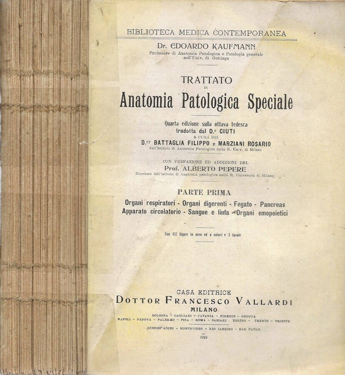 Trattato di Anatomia Patologica Speciale. Parte I