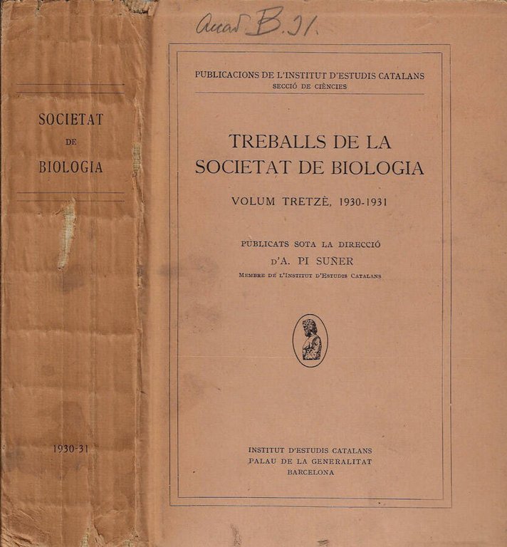 Treballs de la societat de biologia Volum tretzè, 1930-1931