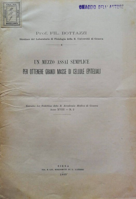 Un mezzo assai semplice per ottenere grandi masse di cellule …