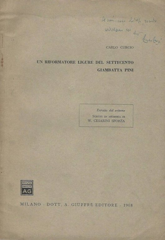 Un riformatore ligure del settecento - Giambatta Pini