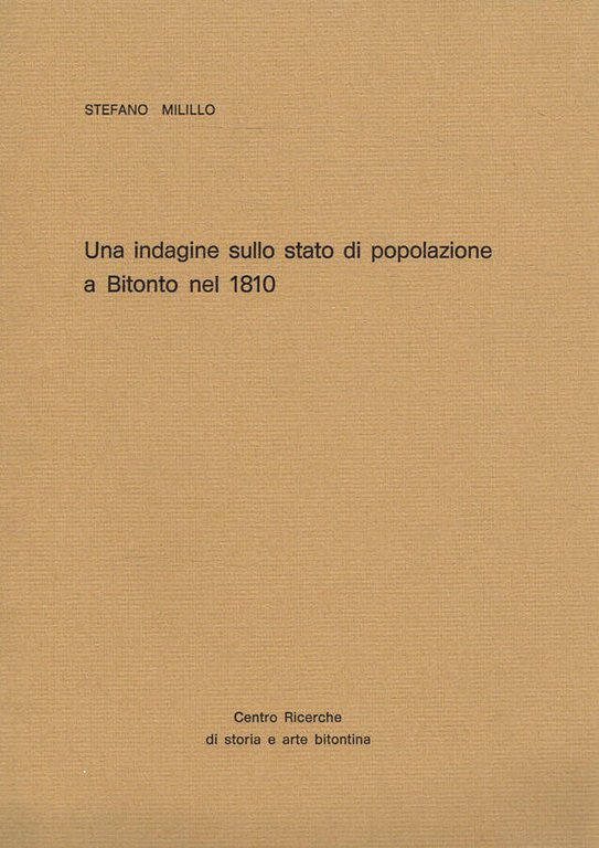 Una indagine sullo stato di popolazione a Bitonto nel 1810