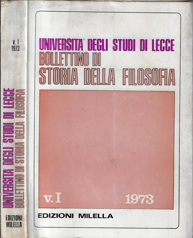Università degli Studi di Lecce bollettino di storia della filosofia …
