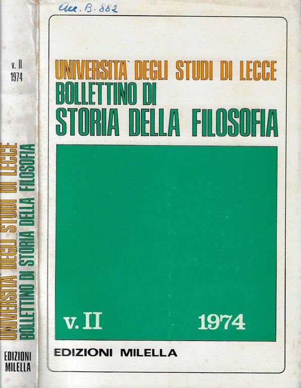 Università degli Studi di Lecce bollettino di storia della filosofia …