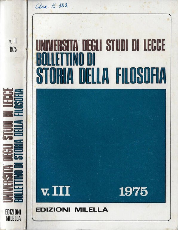 Università degli Studi di Lecce bollettino di storia della filosofia …