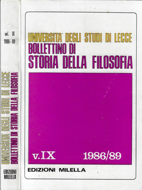 Università degli Studi di Lecce Bollettino di Storia della Filosofia …