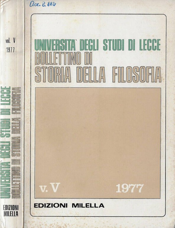 Università degli Studi di Lecce bollettino di storia della filosofia …