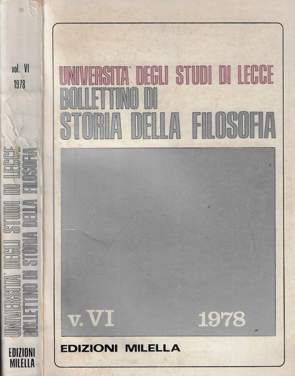 Università degli studi di Lecce Bollettino di storia della filosofia …