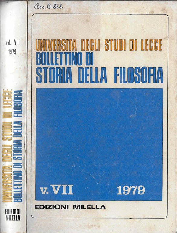 Università degli Studi di Lecce bollettino di storia della filosofia …