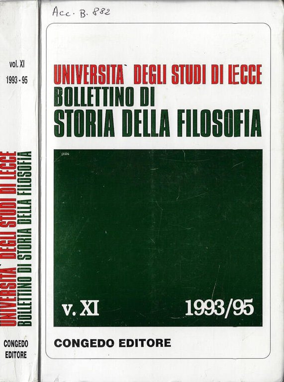Università degli Studi di Lecce bollettino di storia della filosofia …