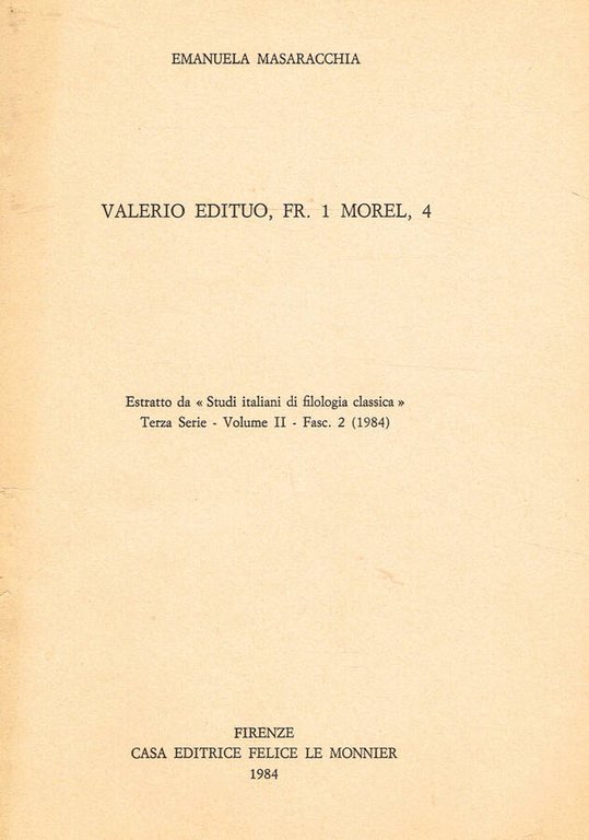 VALERIO EDITUO, FR.1 MOREL, 4