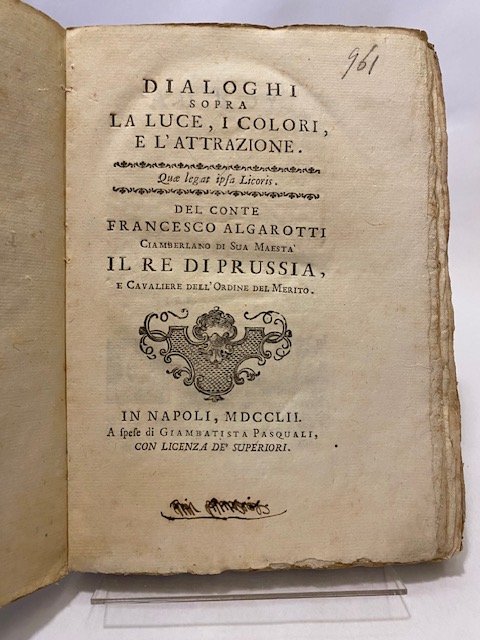 Dialoghi sopra la luce, i colori e l'attrazione.