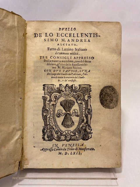 Duello de lo eccellentissimo M.Andrea Alciato. Fatto di Lattino Italiano …