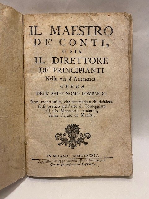 Il Maestro de’ Conti, o sia il Direttore de’ principianti …