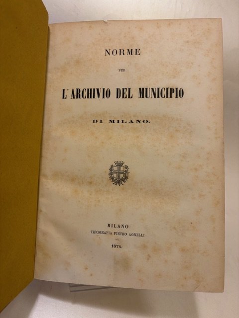 norme per l'archivio del municipio di milano. | Immagine principale