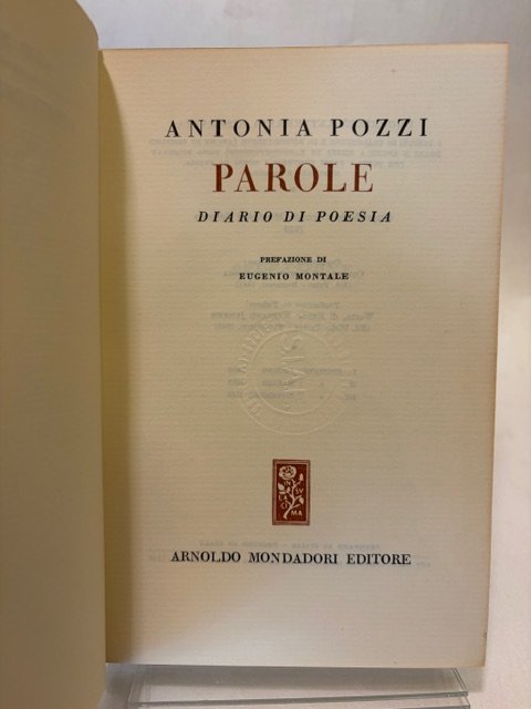 Parole, Diario di poesia. Prefazione di Eugenio Montale. (TIRATURA DI … | Immagine principale