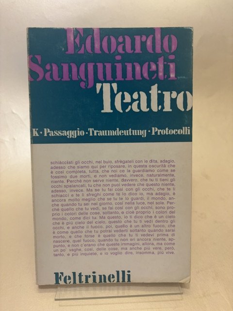 Teatro. K. Passaggio. Traumdeutung. Protocolli | Immagine principale