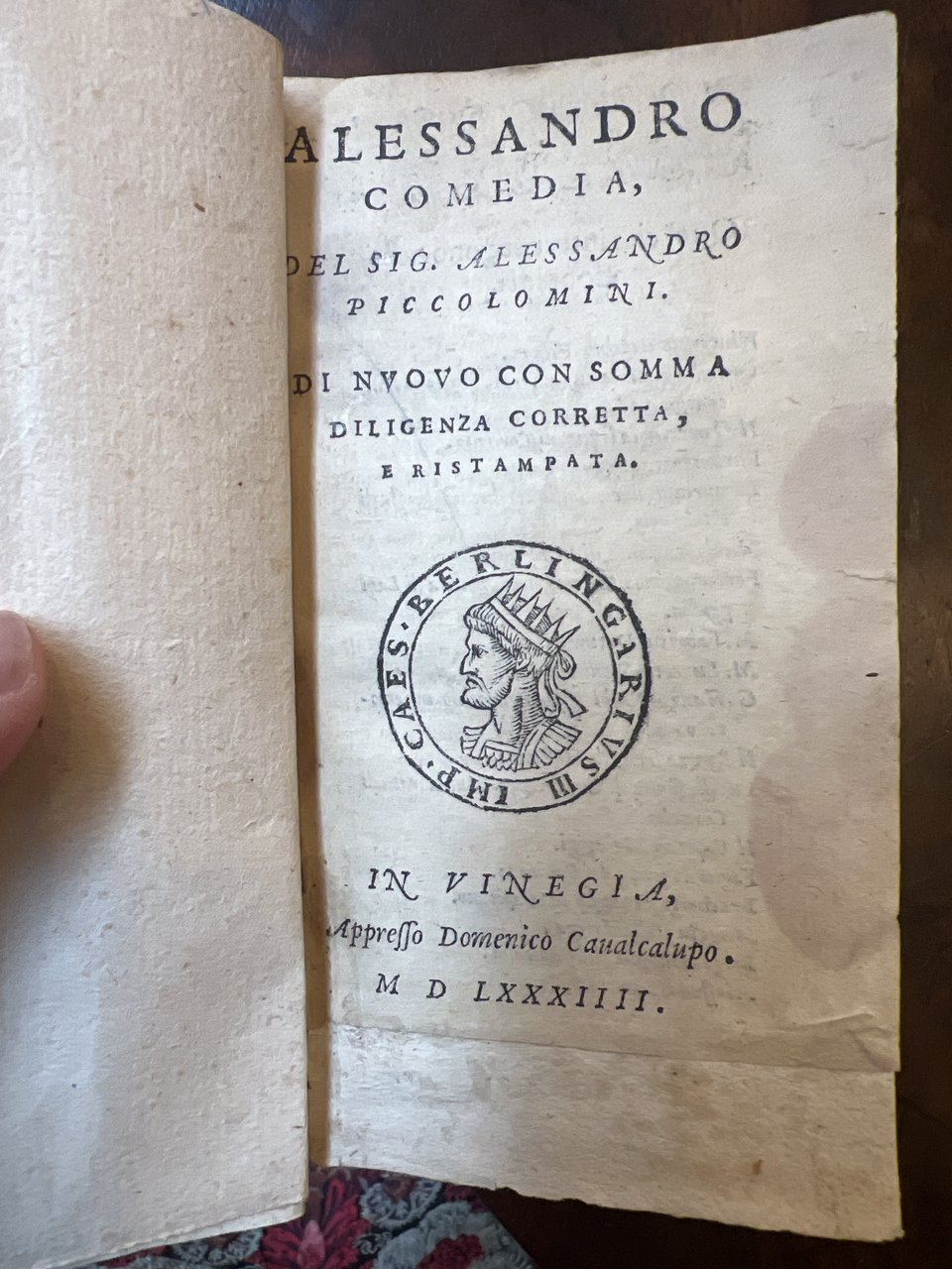 Alessandro Comedia del sig. Alessandro Piccolomini