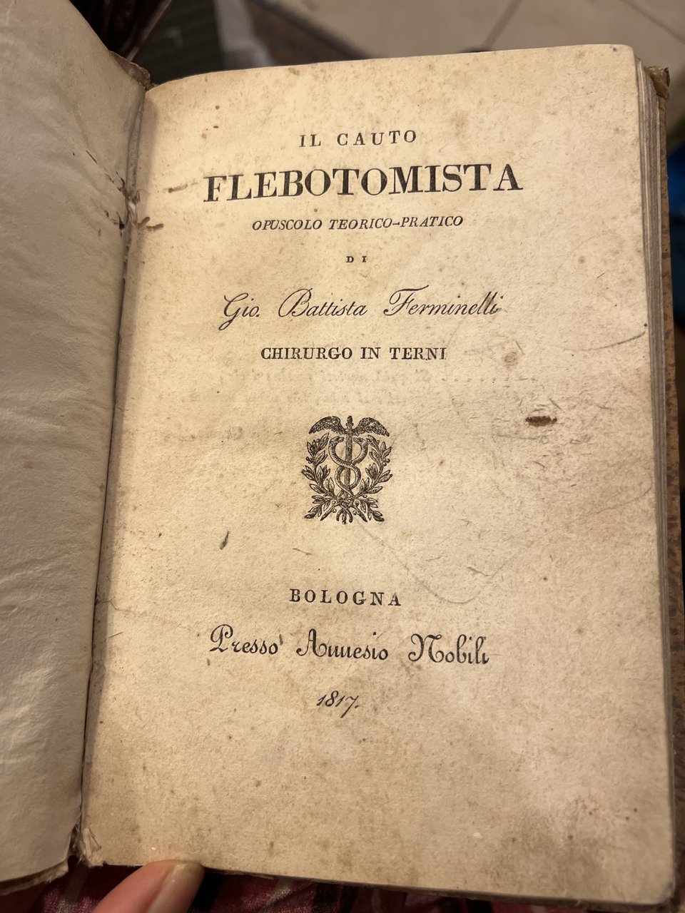 Il cauto flebotomista, opuscolo teorico-pratico.
