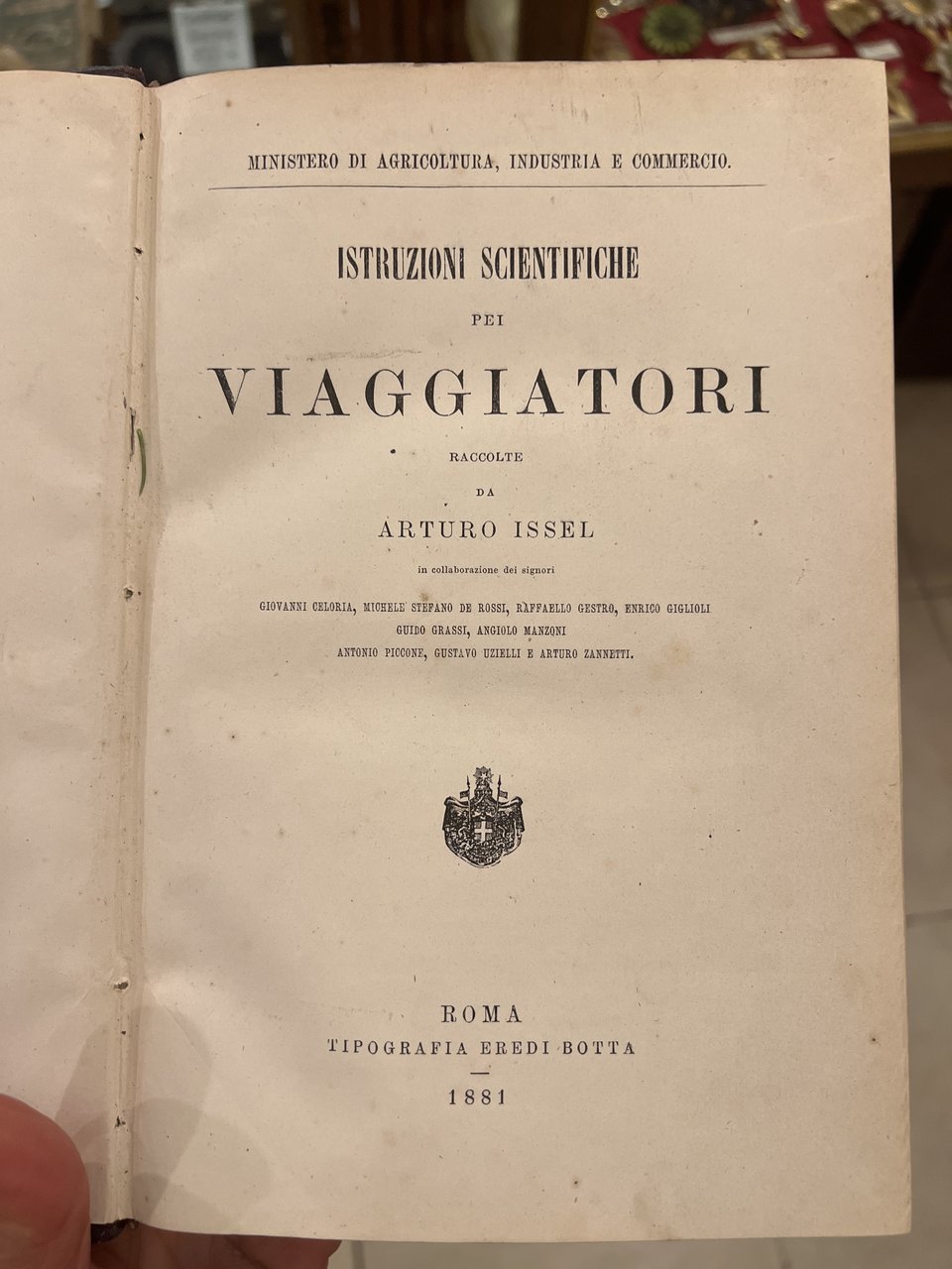 Istruzioni scientifiche pei viaggiatori
