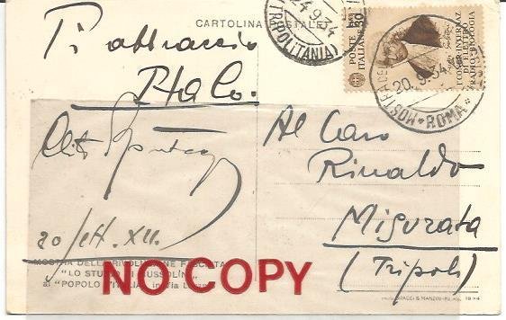 CARTOLINA AUTOGRAFATA 04.09.1934