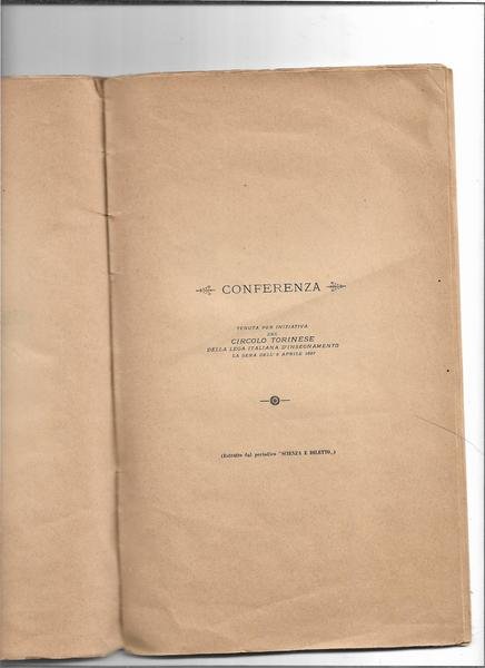 Pessimismo Leopardiano. Conferenza tenuta per iniziativa del Circolo Torinese della …
