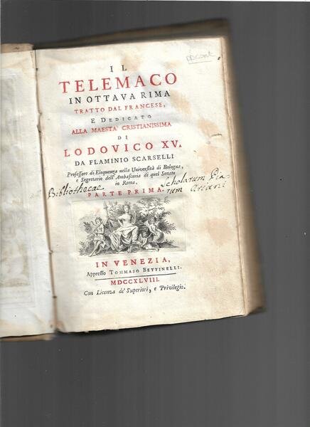 Il Telemaco in ottava rima tratto dal francese e dedicato … | Immagine Gallery 2