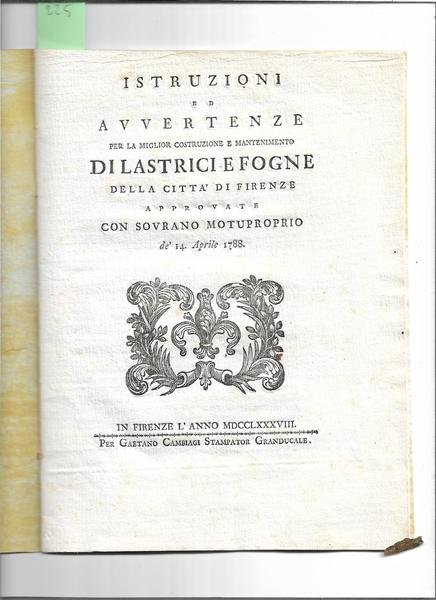 Istruzioni ed avvertenze per la miglior costruzione e mantenimento di …