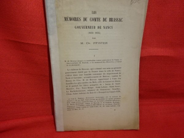 Les mémoires du Comte de Brassac, gouverneur de Nancy (1633-1635).