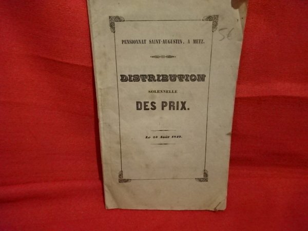 Distribution solennelle des Prix, le 23 août 1842.