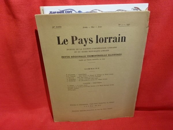 Le Pays lorrain - 32ème année 01/1951 - Nº 1.