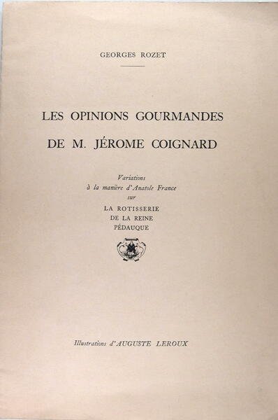Les opinions gourmandes de M. Jérome Coignard - Variations à …