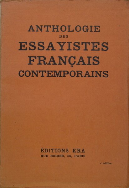 Anthologie des essayistes français contemporains