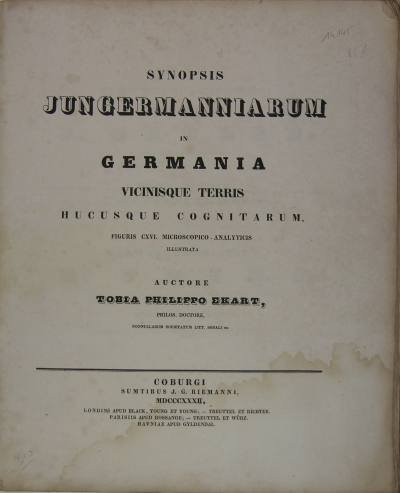 Synopsis Jungermanniarum in Germania vicinisque Terris hucusque cognitarum