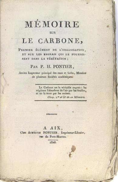 Mémoire sur le carbone, premier élément de l’organisation, et sur …